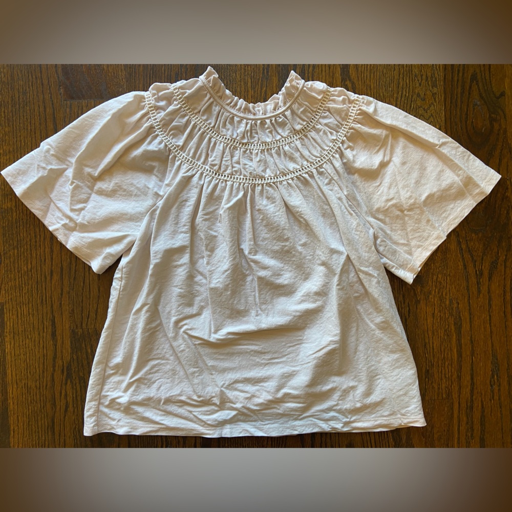 Ann Taylor Smocked Neck Blouse